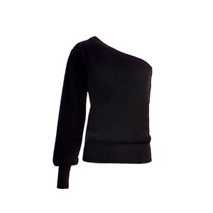 Asymmetric Brown Cashmere One Sleeve Sweater